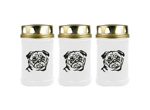 4059222042837 - Hs Candle - Grabkerze Grablicht - 3er Pack - ( Hund Boxer ) - ca 48h   2 Tage Brenndauer je Kerze ( 145cm ø 7cm ) - viele versch Designs - Hund