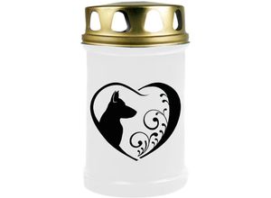 4059222042875 - Hs Candle - Grabkerze Grablicht - 3er Pack - ( Hund Herz ) - ca 48h   2 Tage Brenndauer je Kerze ( 145cm ø 7cm ) - viele versch Designs - Hund Herz