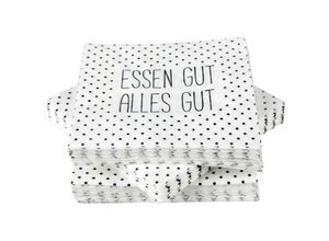 4059222043575 - Bestlivings - Servietten im praktischen 100er Pack ( 5x20 ) 33 x 33 cm 3-lagig 1 4 Falz - mit Motiv ( Essen gut alles gut ) - FSC-Zertifizierte