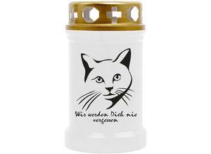 4059222044541 - Hs Candle - Grabkerze Grablicht mit Tier-Motiv ( Katze Kopf ) - ca 40h Brenndauer je Kerze ( 12cm ø 6cm ) - viele verschiedene Designs - Katze Kopf