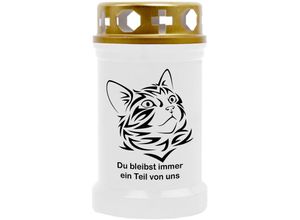 4059222044565 - Hs Candle - Grabkerze Grablicht mit Tier-Motiv ( Katze Kopf 2 ) - ca 40h Brenndauer je Kerze ( 12cm ø 6cm ) - viele verschiedene Designs - Katze