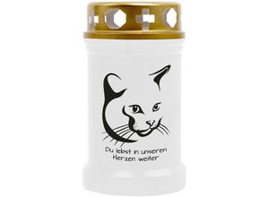 4059222044572 - Hs Candle - Grabkerze Grablicht mit Tier-Motiv ( Katze Kopf 3 ) - ca 40h Brenndauer je Kerze ( 12cm ø 6cm ) - viele verschiedene Designs - Katze