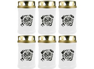 4059222044985 - Hs Candle - Grabkerze Grablicht - 6er Pack - ( Hund Boxer ) - ca 48h   2 Tage Brenndauer je Kerze ( 145cm ø 7cm ) - viele versch Designs - Hund