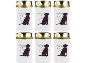 4059222045012 - Hs Candle - Grabkerze Grablicht - 6er Pack - ( Hund Leine ) - ca 48h   2 Tage Brenndauer je Kerze ( 145cm ø 7cm ) - viele versch Designs - Hund