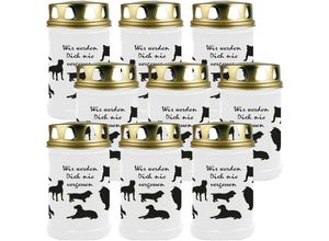 4059222045159 - Hs Candle - Grabkerze Grablicht - 9er Pack - ( Hunde ) - ca 48h   2 Tage Brenndauer je Kerze ( 145cm ø 7cm ) - viele versch Designs - Hunde