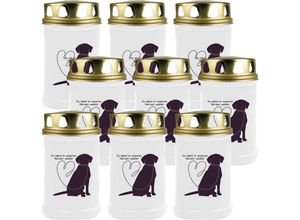 4059222045210 - Hs Candle - Grabkerze Grablicht - 9er Pack - ( Hund Leine ) - ca 48h   2 Tage Brenndauer je Kerze ( 145cm ø 7cm ) - viele versch Designs - Hund