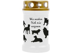 4059222046316 - Hs Candle - Grabkerze Grablicht mit Tier-Motiv ( Hunde ) - ca 40h Brenndauer je Kerze ( 12cm ø 6cm ) - viele verschiedene Designs - Hunde