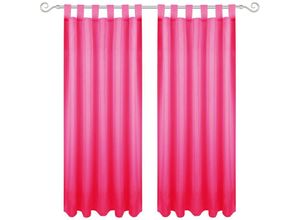 4059222046651 - Bestgoodies - Gardine mit Schlaufen 140x145 cm ( Breite x Länge ) in Pink blickdichter Vorhang Schlaufenvorhang in vielen Variationen - Pink