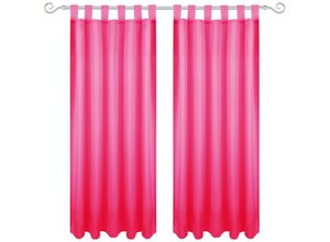 4059222046798 - Bestgoodies - Gardine mit Schlaufen 140x175 cm ( Breite x Länge ) in Pink blickdichter Vorhang Schlaufenvorhang in vielen Variationen - Pink