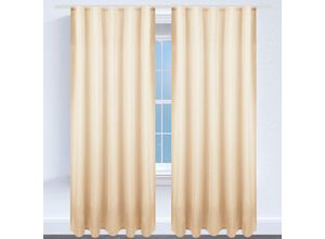 4059222047115 - Gardine mit Universalband 140x175 cm in Beige blickdichter Vorhang mit Kräuselband in vielen Variationen - Beige