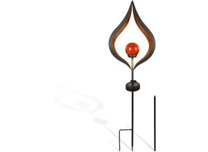 4059222050283 - Bestlivings - Solarlampe für Außen - Leuchtskulptur ( Tropfen ) Flamme led Leuchte - Wetterfeste Solarleuchte Garten Deko - Metall Lampe Wegeleuchte