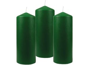 4059222054779 - Hs Candle - Wachskerzen ( 3er Pack ) Hellgrün Stumpenkerzen Ø6cm x 135cm - Kerze in vielen Farben Lange Brenndauer - Hergestellt in eu - Kerzen