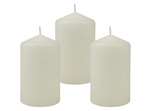 4059222054885 - Hs Candle - Wachskerzen ( 3er Pack ) Elfenbein Stumpenkerzen Ø6cm x 10cm - Kerze in vielen Farben Lange Brenndauer - Hergestellt in eu - Kerzen