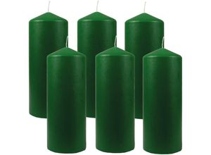 4059222054908 - Hs Candle - Wachskerzen ( 6er Pack ) Hellgrün Stumpenkerzen Ø6cm x 135cm - Kerze in vielen Farben Lange Brenndauer - Hergestellt in eu - Kerzen