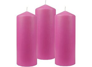 4059222055103 - Hs Candle - Stumpenkerzen Wachskerzen Ø6cm x 17cm ( 3er Pack ) Rose - Lange Brenndauer Hergestellt in eu Kerzen Blockkerzen - Wachs Stumpen - Rose