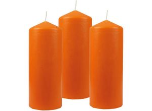 4059222055141 - Hs Candle - Stumpenkerzen Wachskerzen Ø6cm x 17cm ( 3er Pack ) Ocker - Lange Brenndauer Hergestellt in eu Kerzen Blockkerzen - Wachs Stumpen - Ocker