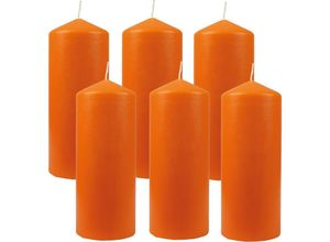 4059222055301 - Hs Candle - Stumpenkerzen Wachskerzen Ø6cm x 17cm ( 6er Pack ) Ocker - Lange Brenndauer Hergestellt in eu Kerzen Blockkerzen - Wachs Stumpen - Ocker