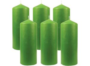 4059222055332 - Hs Candle - Stumpenkerzen Wachskerzen Ø6cm x 17cm ( 6er Pack ) Limette - Lange Brenndauer Hergestellt in eu Kerzen Blockkerzen - Wachs Stumpen