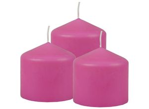 4059222055462 - Hs Candle - Stumpenkerzen Wachskerzen Ø8cm x 8cm ( 3er Pack ) Rose - Lange Brenndauer Hergestellt in eu Kerzen Blockkerzen - Wachs Stumpen - Rose