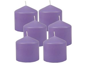 4059222055622 - Hs Candle - Stumpenkerzen Wachskerzen Ø8cm x 8cm ( 6er Pack ) Lila - Lange Brenndauer Hergestellt in eu Kerzen Blockkerzen - Wachs Stumpen - Lila