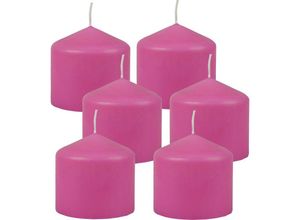 4059222055639 - Hs Candle - Stumpenkerzen Wachskerzen Ø8cm x 8cm ( 6er Pack ) Rose - Lange Brenndauer Hergestellt in eu Kerzen Blockkerzen - Wachs Stumpen - Rose