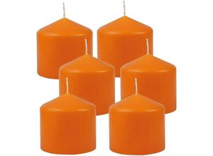 4059222055660 - Hs Candle - Stumpenkerzen Wachskerzen Ø8cm x 8cm ( 6er Pack ) Ocker - Lange Brenndauer Hergestellt in eu Kerzen Blockkerzen - Wachs Stumpen - Ocker