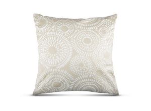 4059222059392 - Dekokissen 60x60 mit verd Reißverschluss ( Beige ) Kissenbezug inkl Füllkissen Punkte Dekorative Kissenbezüge weicher Bezug für Kissen - Beige