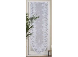 4059222060886 - Bestlivings - Türpanneaux 180x60cm Mona ( Blumen gemustert ) Stangendurchzug Voile Kurzgardine mit Stickerei - Bistrogardine Panneaux - Mona Blumen