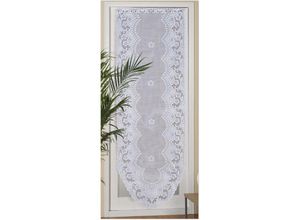 4059222060893 - Türpanneaux 180x60cm Mona ( Blumen gemustert ) Stangendurchzug ( inkl Klemmstange ohne Bohren ) Voile Kurzgardine Stickerei - Bistrogardine - Mona