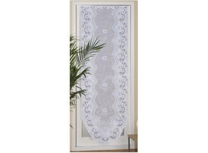 4059222060909 - Türpanneaux 180x60cm Mona ( Blumen gemustert ) Stangendurchzug ( inkl Vitragestange ohne Bohren ) Voile Kurzgardine Stickerei - Bistrogardine 4059222060909 - Türpanneaux 180x60cm Mona ( Blumen gemustert ) Stangendurchzug ( inkl Vitragestange ohne Bohren ) Voile Kurzgardine Stickerei - Bistrogardine
