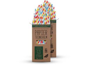 4059222061142 - Trinkhalme Papier (100 Stück) 100% biologisch abbaubar - Bunte Nachhaltige Papierstrohhalme 100% Kraftpapier - robust stabil und Umweltfreundlich