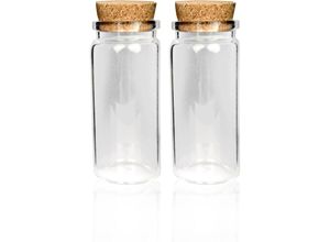 4059222061326 - Bestlivings - Mini Glasflaschen mit Korken 50ml ( 4er Pack ) - Kleine Glasfläschchen zum Befüllen - Reagenzglas Glas für Hochzeit - Mini Gläser