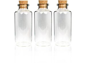 4059222061401 - Mini Glasflaschen mit Korken 30ml ( 3er Pack ) - Kleine Glasfläschchen zum Befüllen - Reagenzglas Glas für Hochzeit - Mini Gläser Gastgeschenke