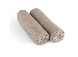 4059222062361 - Premium Mikrofasertuch 300g m² - Microsensation - 65x45cm ( Taupe   2er Pack ) Reinigungstücher Geschirrtücher - super saugfähige Küchentücher - Taupe