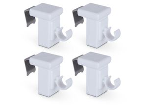 4059222062934 - Klemmträger 4er Pack - für Cafehaustangen Ø10mm - Fensterrahmen 10-27mm - Klemmfix Ersatzträger - ohne Bohren Schrauben Kleben einfache Montage