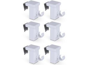 4059222062941 - Klemmträger 6er Pack - für Cafehaustangen Ø10mm - Fensterrahmen 10-27mm - Klemmfix Ersatzträger - ohne Bohren Schrauben Kleben einfache Montage