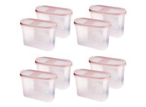 4059222063450 - Vorratsdosen mit Deckel 14 Liter ( 8er Pack   Altrose ) Luftdicht Schüttdose bpa frei Vorratsbehälter Set - Frischhaltedosen Klappdeckel - Altrose