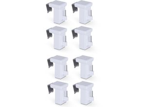 4059222064945 - Bestlivings - Klemmträger 8er Pack - für Vitragestangen - Fensterrahmen 10-27mm - Klemmfix Ersatzträger - ohne Bohren Schrauben Kleben einfache