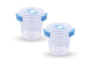 4059222065065 - Frischhaltedosen für Lebensmittel ( 064 l ) - 2er Pack Blau - Vorratsdose luftdicht Aufbewahrungsbox Meal Prep Box Joghurt schale bpa Frei - Blau