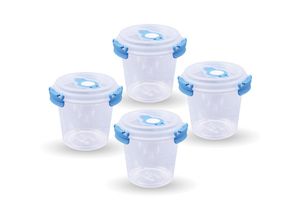 4059222065072 - Frischhaltedosen für Lebensmittel ( 064 l ) - 4er Pack Blau - Vorratsdose luftdicht Aufbewahrungsbox Meal Prep Box Joghurt schale bpa Frei - Blau