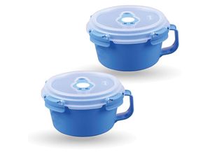 4059222065133 - Bestlivings - Frischhaltedosen für Lebensmittel ( 085 l ) - 2er Pack Blau - Vorratsdose luftdicht Aufbewahrungsbox Meal Prep Box Frühstücksschale