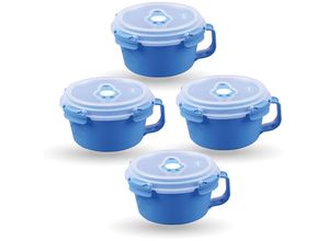 4059222065140 - Bestlivings - Frischhaltedosen für Lebensmittel ( 084 l ) - 4er Pack Blau - Vorratsdose luftdicht Aufbewahrungsbox Meal Prep Box Frühstücksschale