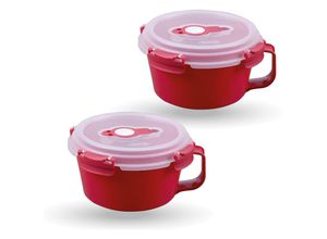 4059222065164 - Frischhaltedosen für Lebensmittel ( 084 l ) - 2er Pack Rot - Vorratsdose luftdicht Aufbewahrungsbox Meal Prep Box Frühstücksschale bpa Frei - Rot