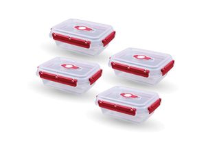 4059222065249 - Frischhaltedosen für Lebensmittel ( 09 L ) - 4er Pack Rot - Vorratsdose luftdicht Aufbewahrungsbox Meal Prep Box Lunchbox BPA Frei - Rot