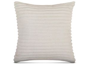 4059222067281 - Bestlivings - Dekokissen 45x45cm ( Creme ) Cord Optik - Kuschelig weicher Bezug mit Reißverschluss - Kissen - Öko Tex - Sofakissen Dekokissen - Creme