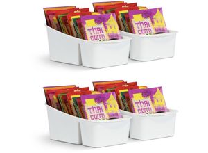 4059222069742 - Küchen Organizer mit 3 Fächern ( Weiß   4er Pack ) - Aufbewahrungsbox für Tütensuppen Gewürzmischungen uvm Ordnungssystem für Lebensmittel