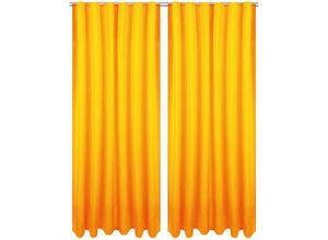 4059222191702 - Bestlivings - Dekoschal Ellen mit Universalband 2er Pack inkl Raffhalter & selbstkl Raffhaken Größe 140 x 245 cm Farbe hellorange - marigold