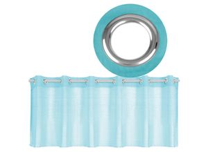 4059222212599 - Bestgoodies - sen-Bistrogardine in B160cm x L60cm transparente uni Scheibengardine Voile in vielen verschiedenen Farben erhältlich (türkis - aqua )