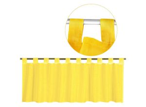 4059222212896 - Schlaufen-Bistrogardine in B160cm x L45cm transparente uni Scheibengardine Voile in vielen verschiedenen Farben erhältlich (gelb - lemongelb) - Gelb