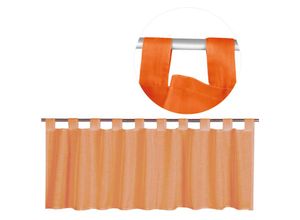 4059222212902 - Bestgoodies - Schlaufen-Bistrogardine in B160cm x L45cm transparente uni Scheibengardine Voile in vielen verschiedenen Farben erhältlich (hellorange